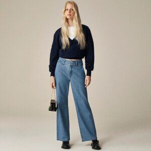 J. Crew Petite Slim-Wide Jean Womens 32P Blue Utilitarian Preppy Collegiate NWT